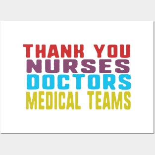 Thank you nurses doctors and medical teams Posters and Art